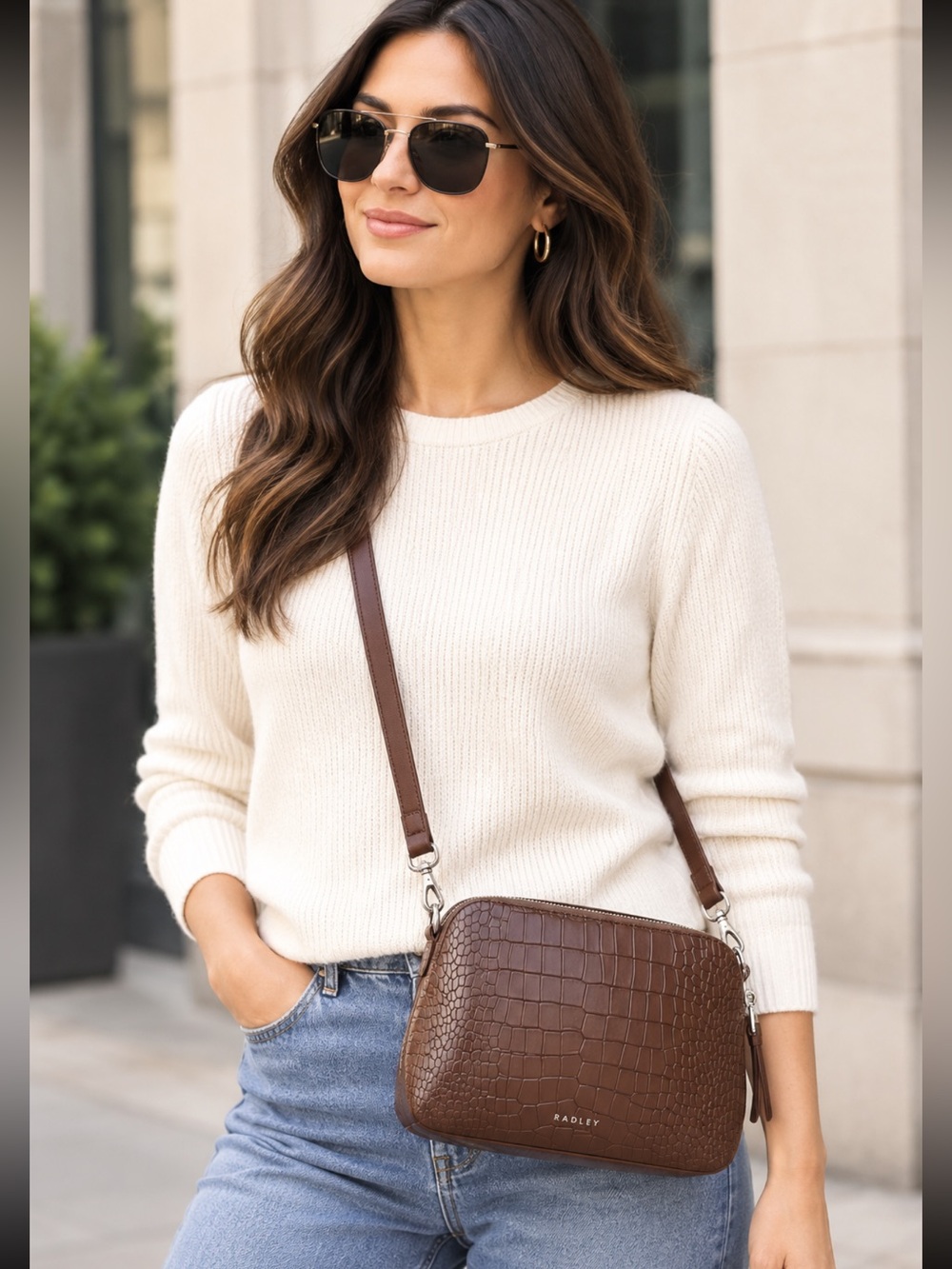 RADLEY LONDON Croc-Embossed Leather NWT Crossbody